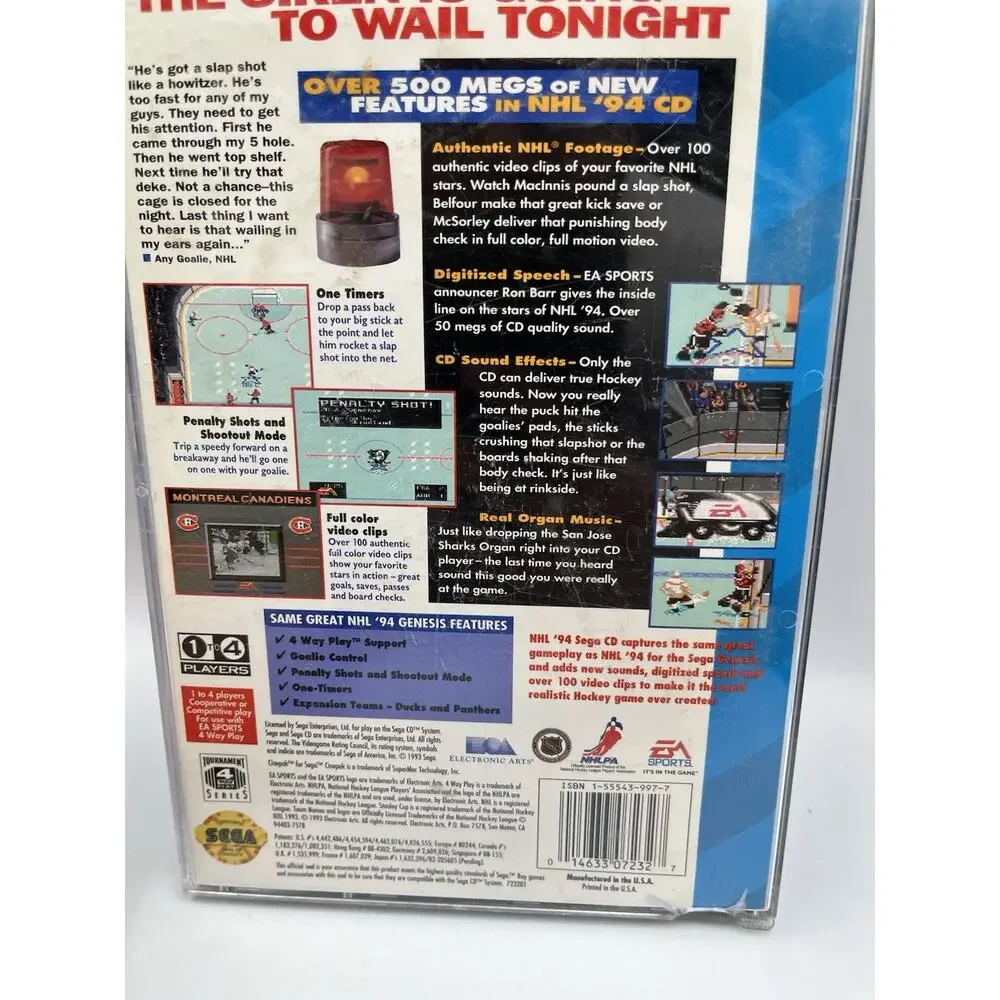 NHL '94 (Sega CD, 1993) CIB w/ Case and Manual Complete